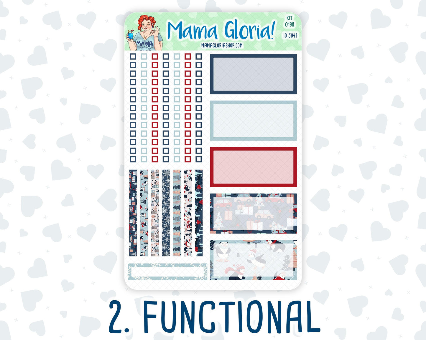 Kit 0198 - A5 Daily Duo - Holiday Village - December - Christmas -Planner