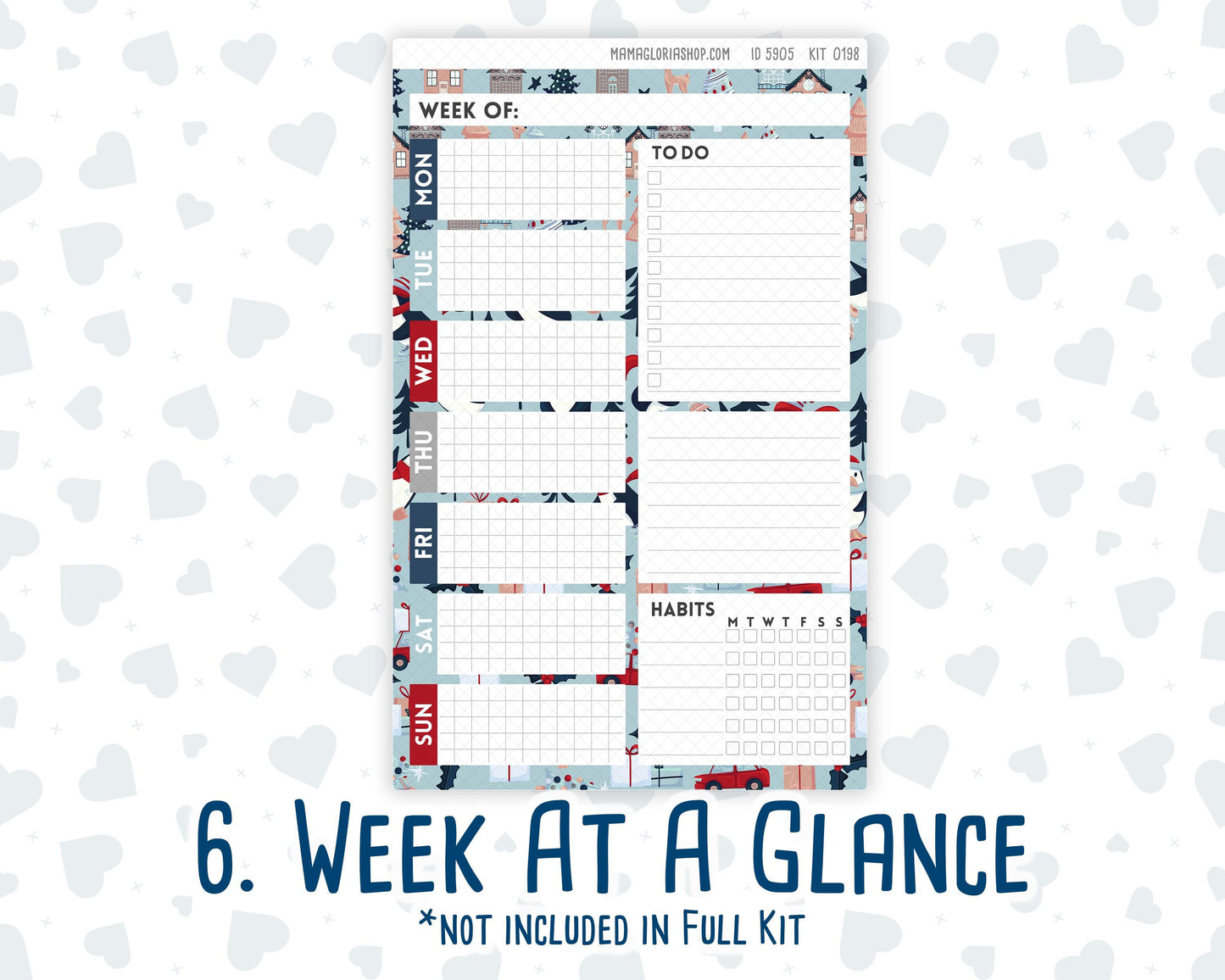Kit 0198 - A5 Daily Duo - Holiday Village - December - Christmas -Planner