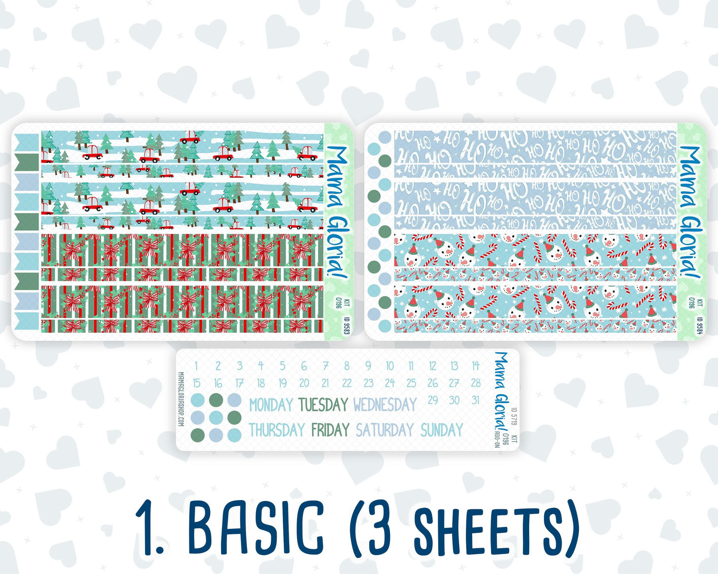 Kit 0196- 7x9 Daily Duo - Winter Warmth -December - Christmas - Planner