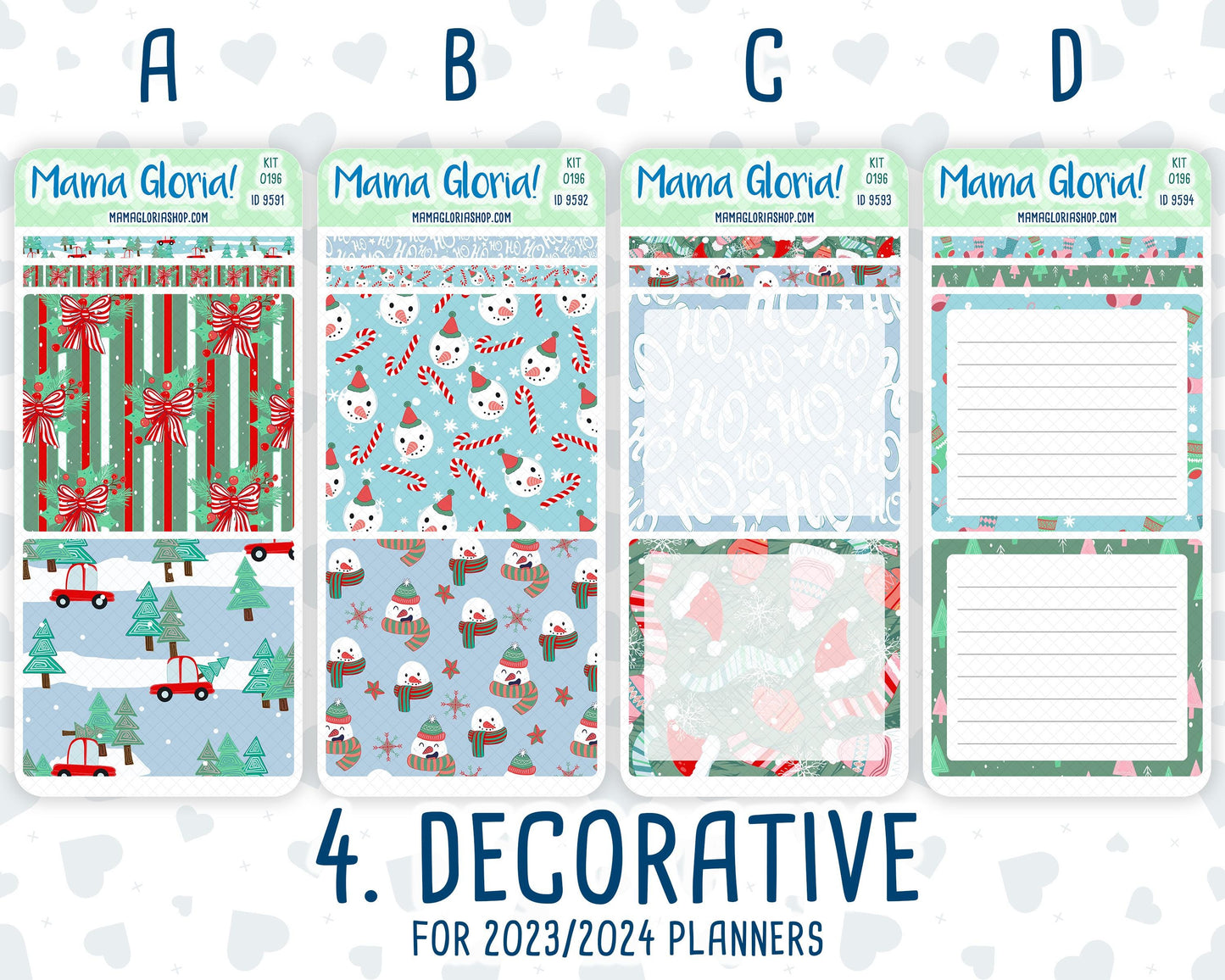 Kit 0196- 7x9 Daily Duo - Winter Warmth -December - Christmas - Planner