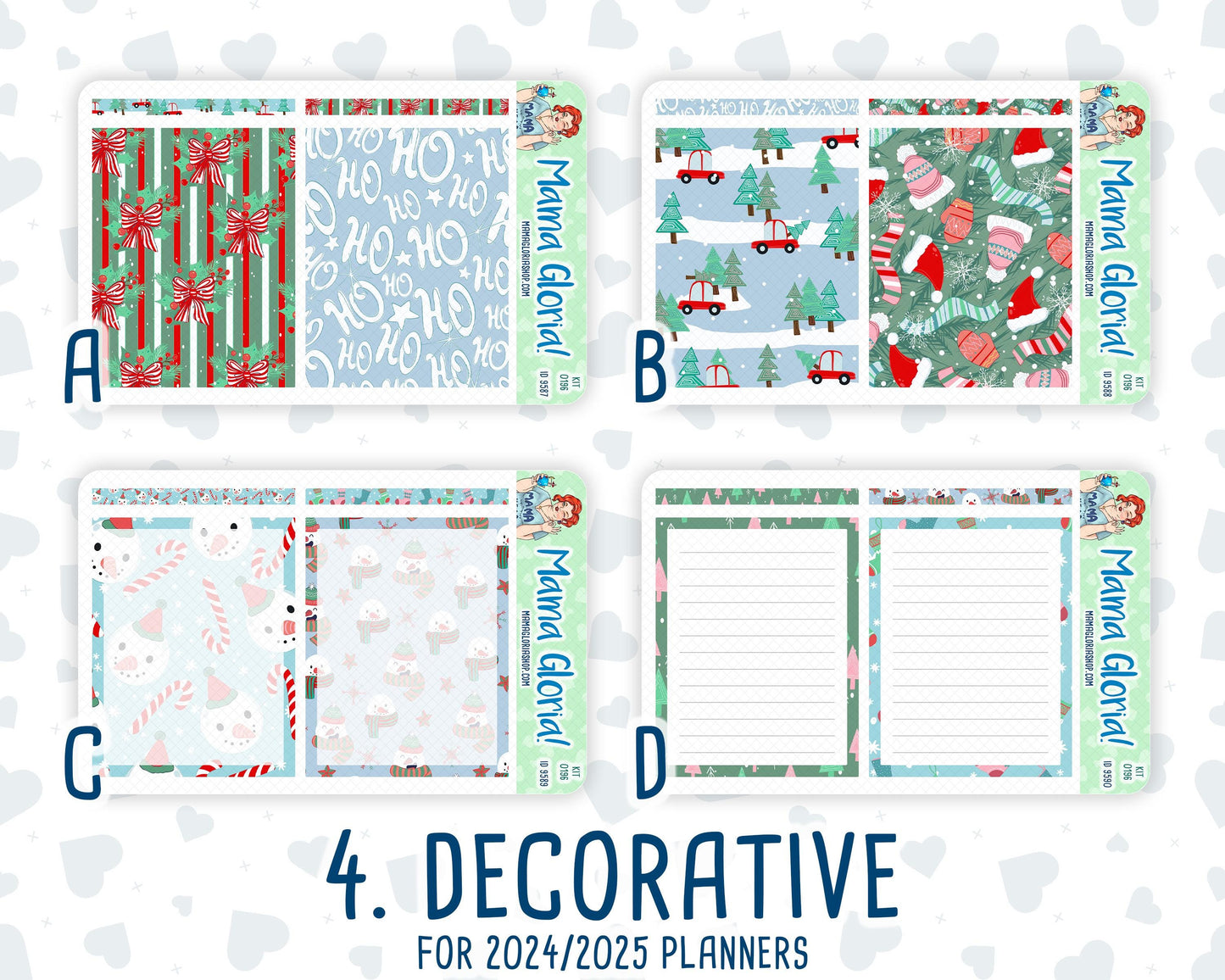 Kit 0196- 7x9 Daily Duo - Winter Warmth -December - Christmas - Planner