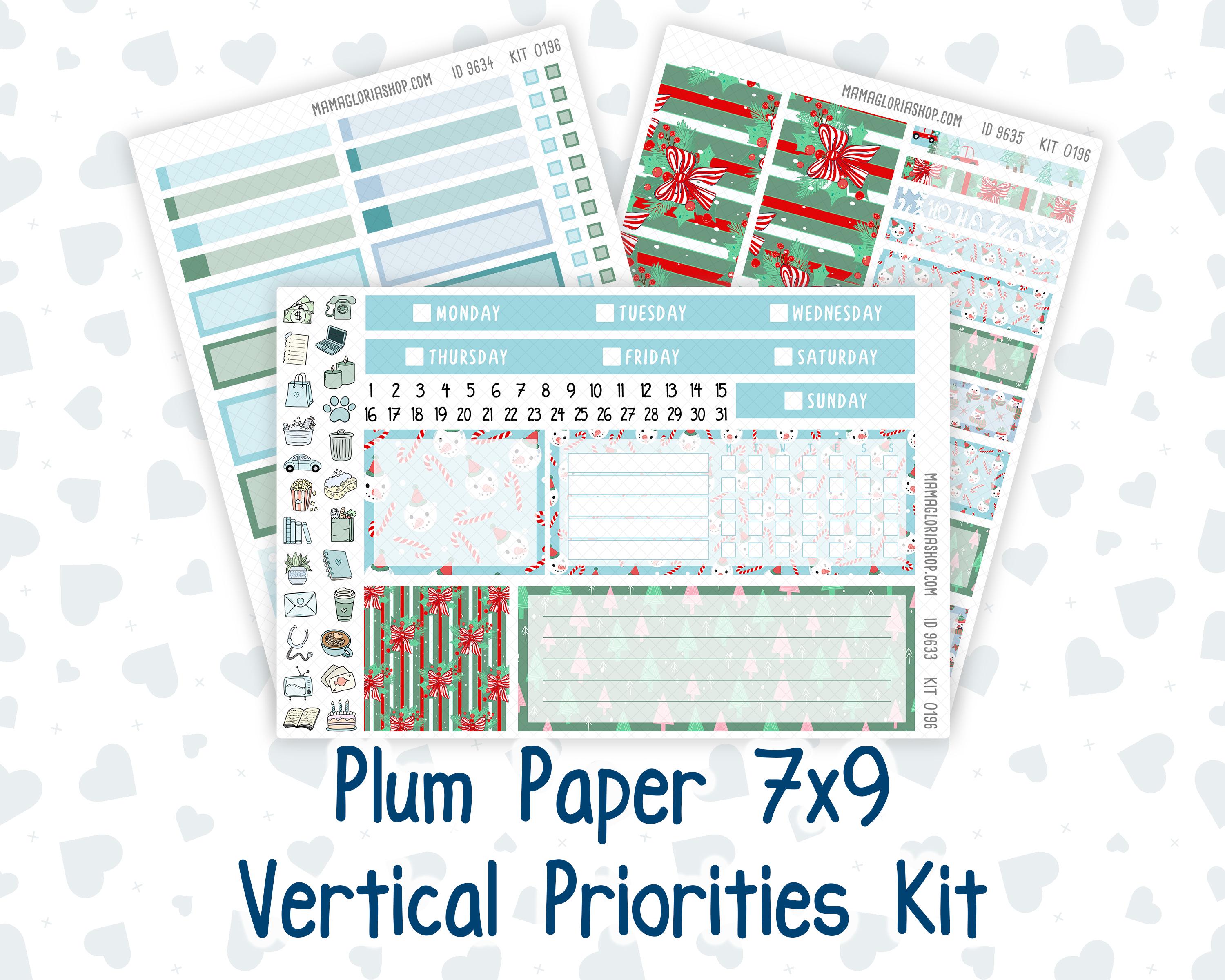 Kit 0196 - 7x9 Plum Paper Vertical Priorities - Winter Warmth ...
