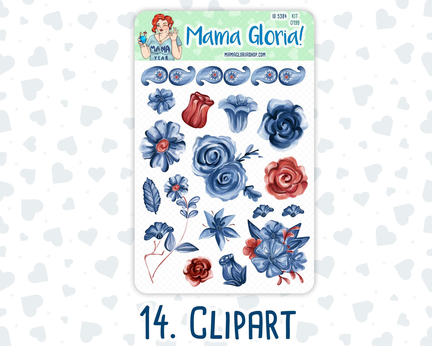 Kit 0199 Add Ons - Icy Blossoms - December - Christmas - Planner Stickers - Kit 2024