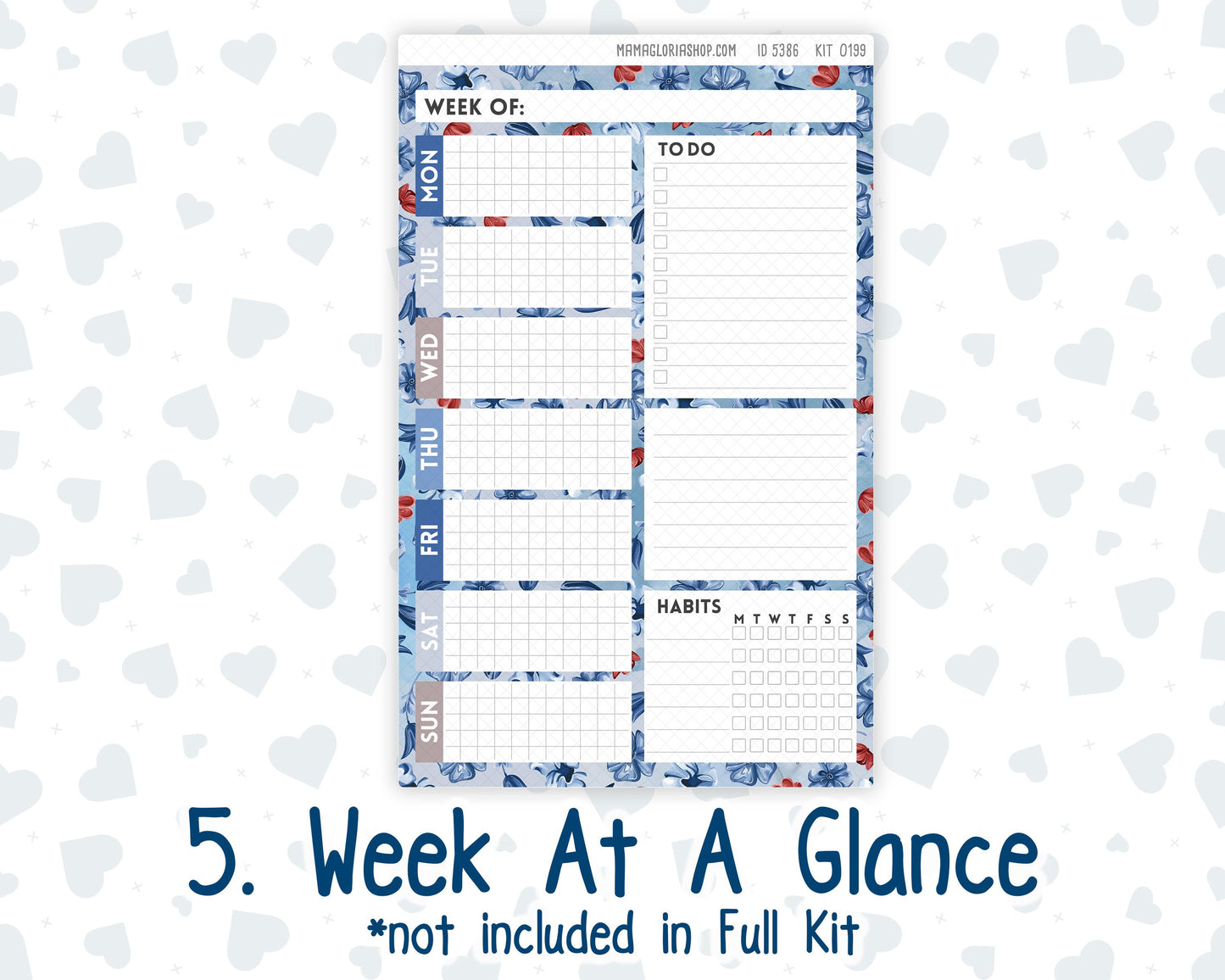 Kit 0199 A5 Plum Paper Daily - Icy Blossoms - Planner -December - Christmas
