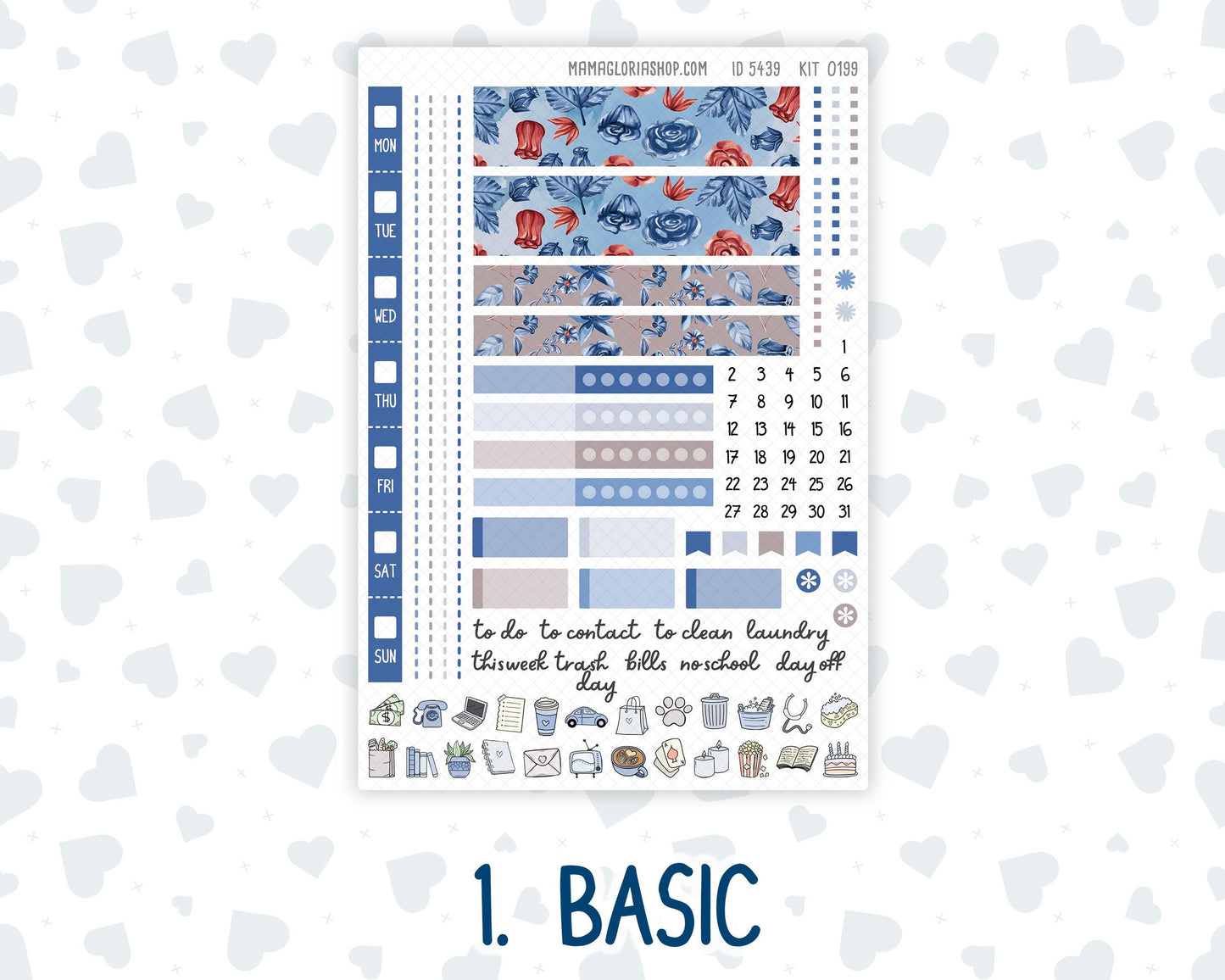 Kit 0199 Hobonichi Weeks – Weekly Kit - Icy Blossoms - December - Christmas