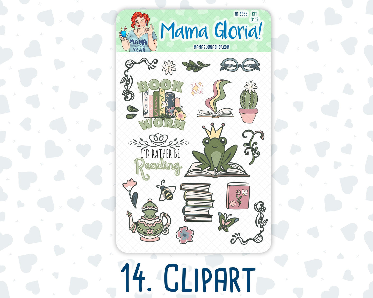 Kit 0152 Add Ons - Froggy Reads - Planner Stickers - Kit 2024