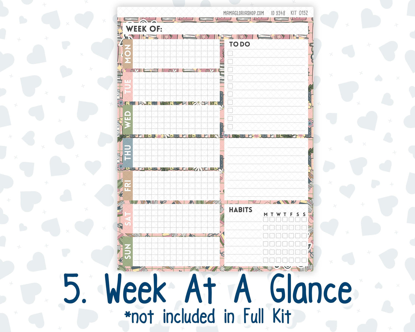 Kit 0152- 7x9 Plum Paper Daily - Froggy Reads - Planner