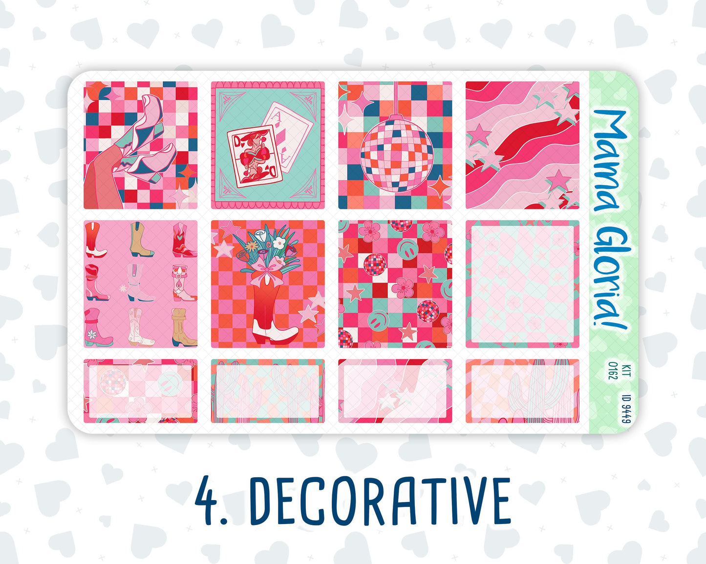 Kit 0162 - 7x9 - Disco Cowgirl - Weekly Kit For EC Horizontal Planners