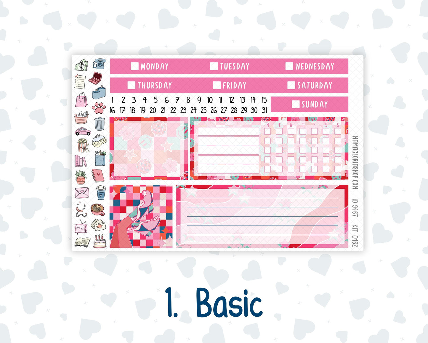 Kit 0162 7x9 Plum Paper Vertical Priorities - Disco Cowgirl - Planner