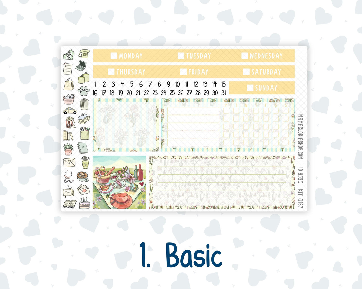 Kit 0167 7x9 Plum Paper Vertical Priorities - Picnic - Planner
