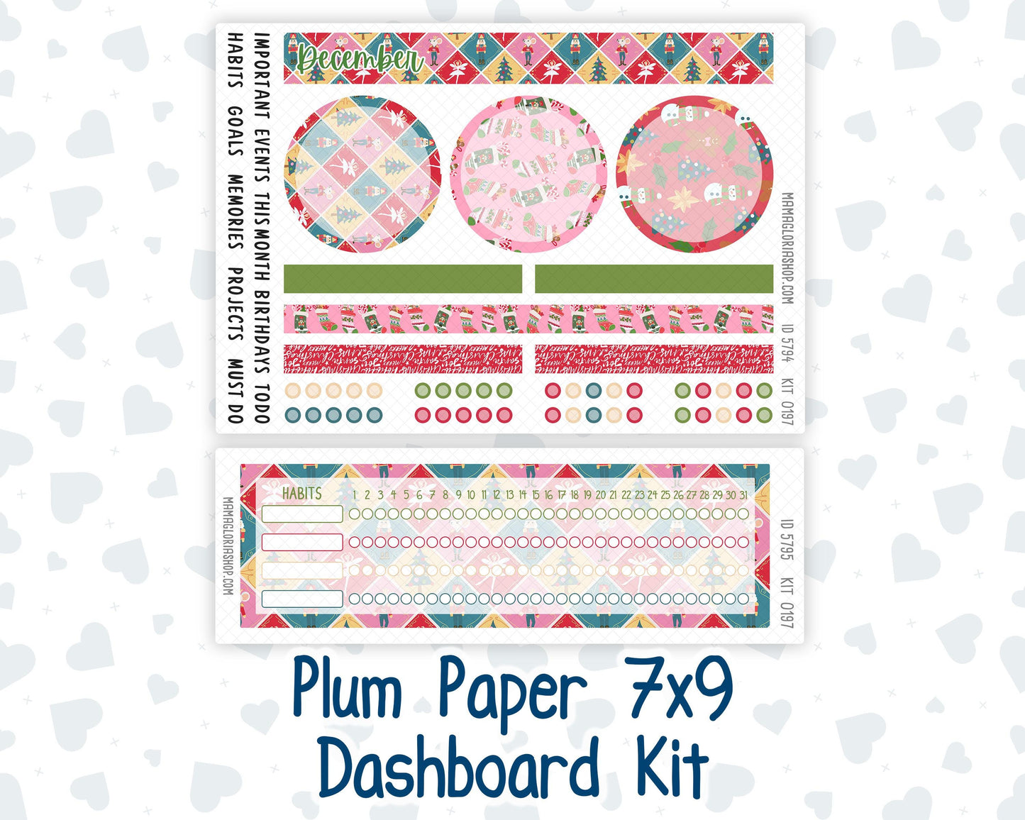 Kit 0197 Plum Paper 7x9 – Dashboard - Nutcracker Magic - December - Christmas