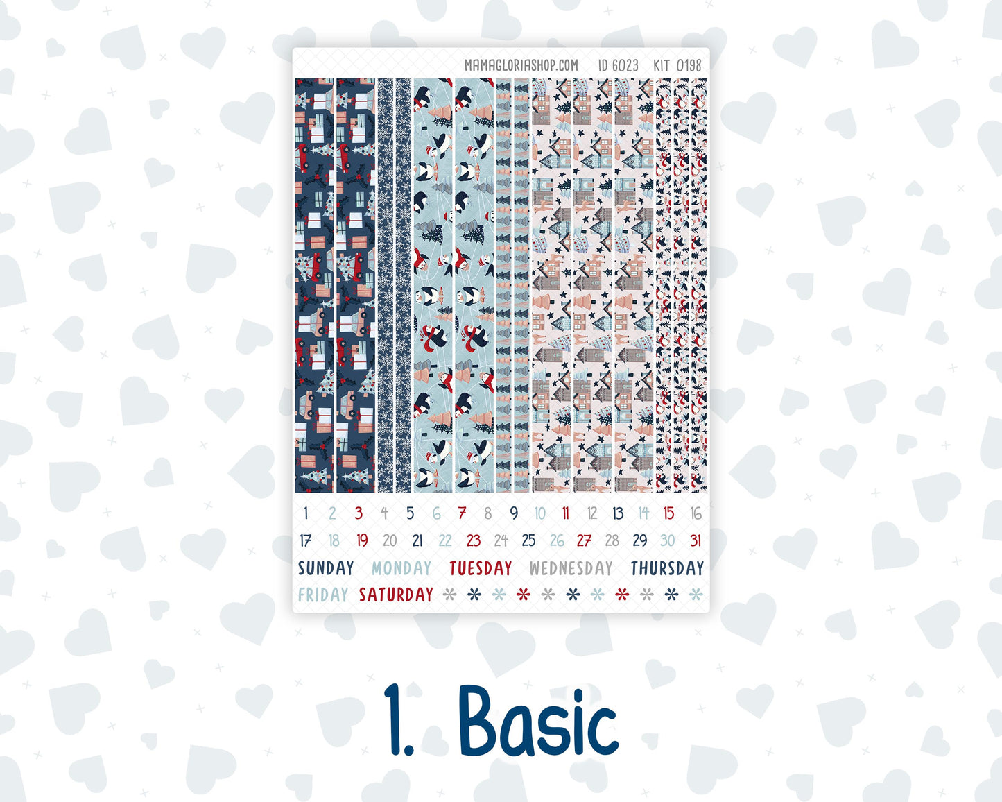 Kit 0198 A5 Plum Paper Daily - Holiday Village - Planner -December - Christmas