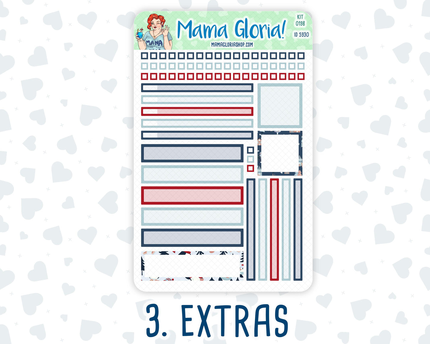 Kit 0198- 7x9 Daily Duo - Holiday Village -December - Christmas - Planner
