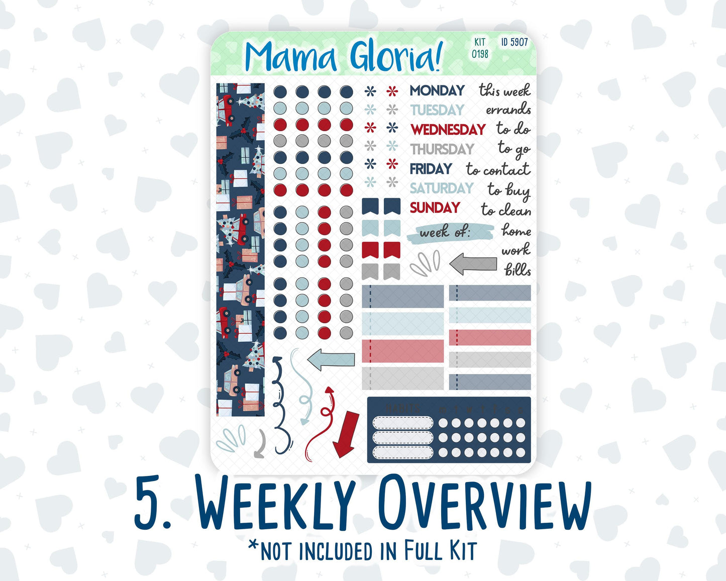 Kit 0198 - A5 Daily Duo - Holiday Village - December - Christmas -Planner