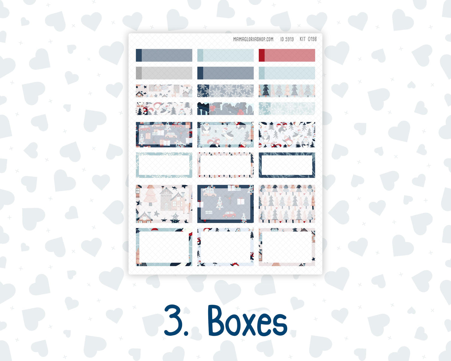 EC 8.5x11 Monthly - Kit 0198- Holiday Village - December - Christmas - For Erin Condren Planners