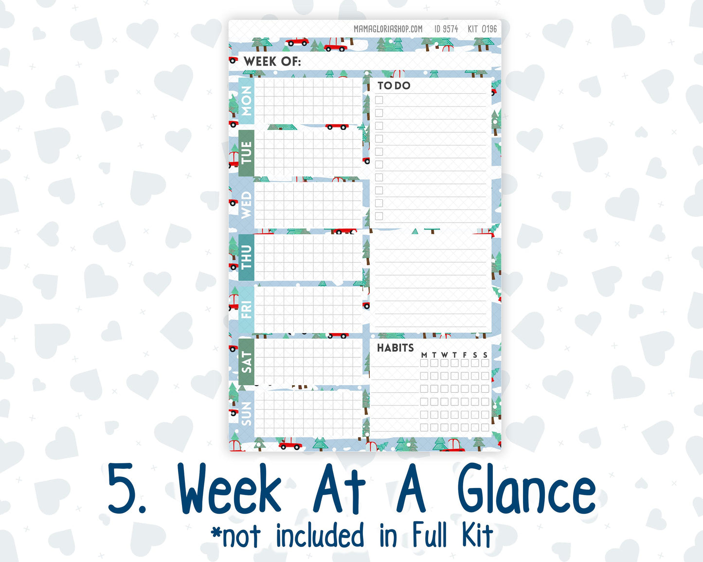 Kit 0196 A5 Plum Paper Daily - Winter Warmth - Planner -December - Christmas