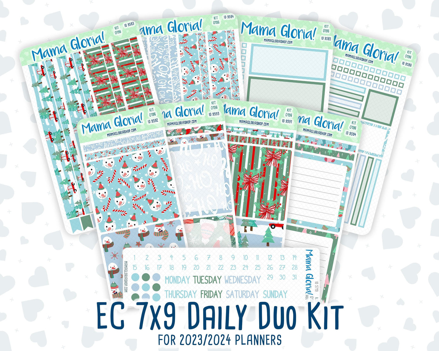 Kit 0196- 7x9 Daily Duo - Winter Warmth -December - Christmas - Planner