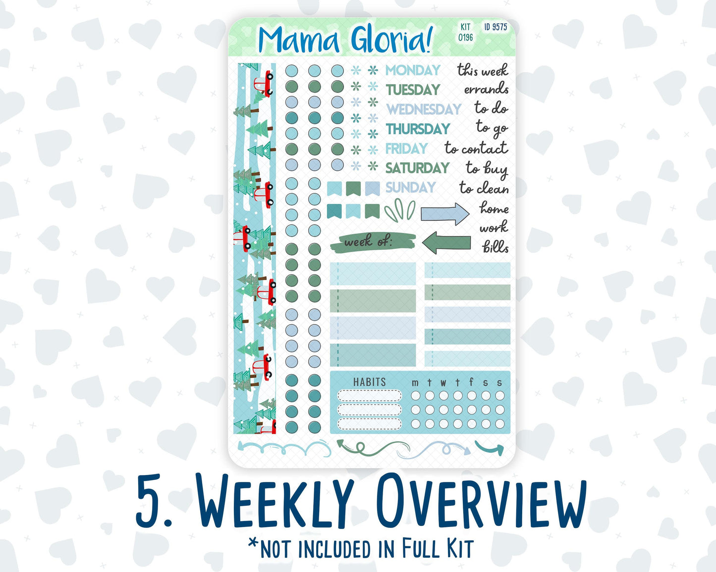 Kit 0196- 7x9 Daily Duo - Winter Warmth -December - Christmas - Planner
