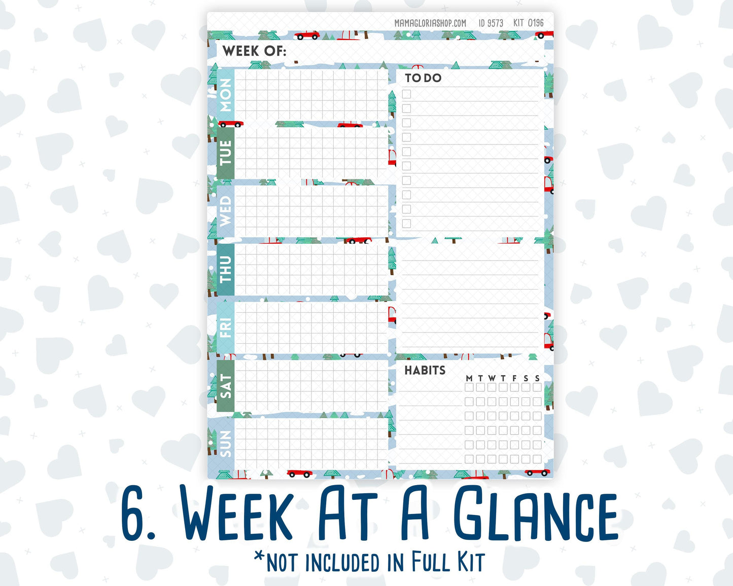 Kit 0196- 7x9 Daily Duo - Winter Warmth -December - Christmas - Planner