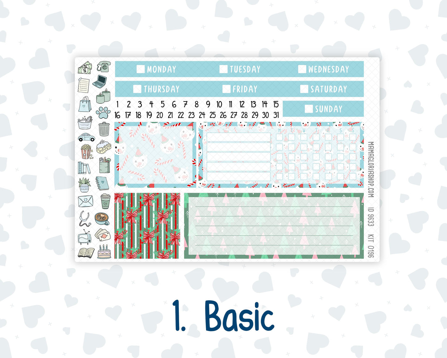 Kit 0196 - 7x9 Plum Paper Vertical Priorities - Winter Warmth - December - Christmas