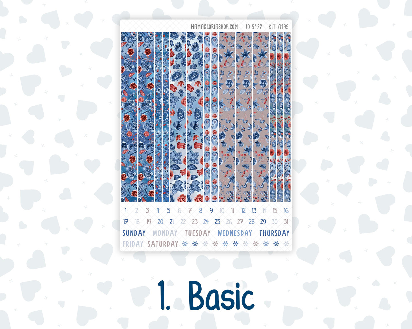 Kit 0199 A5 Plum Paper Daily - Icy Blossoms - Planner -December - Christmas