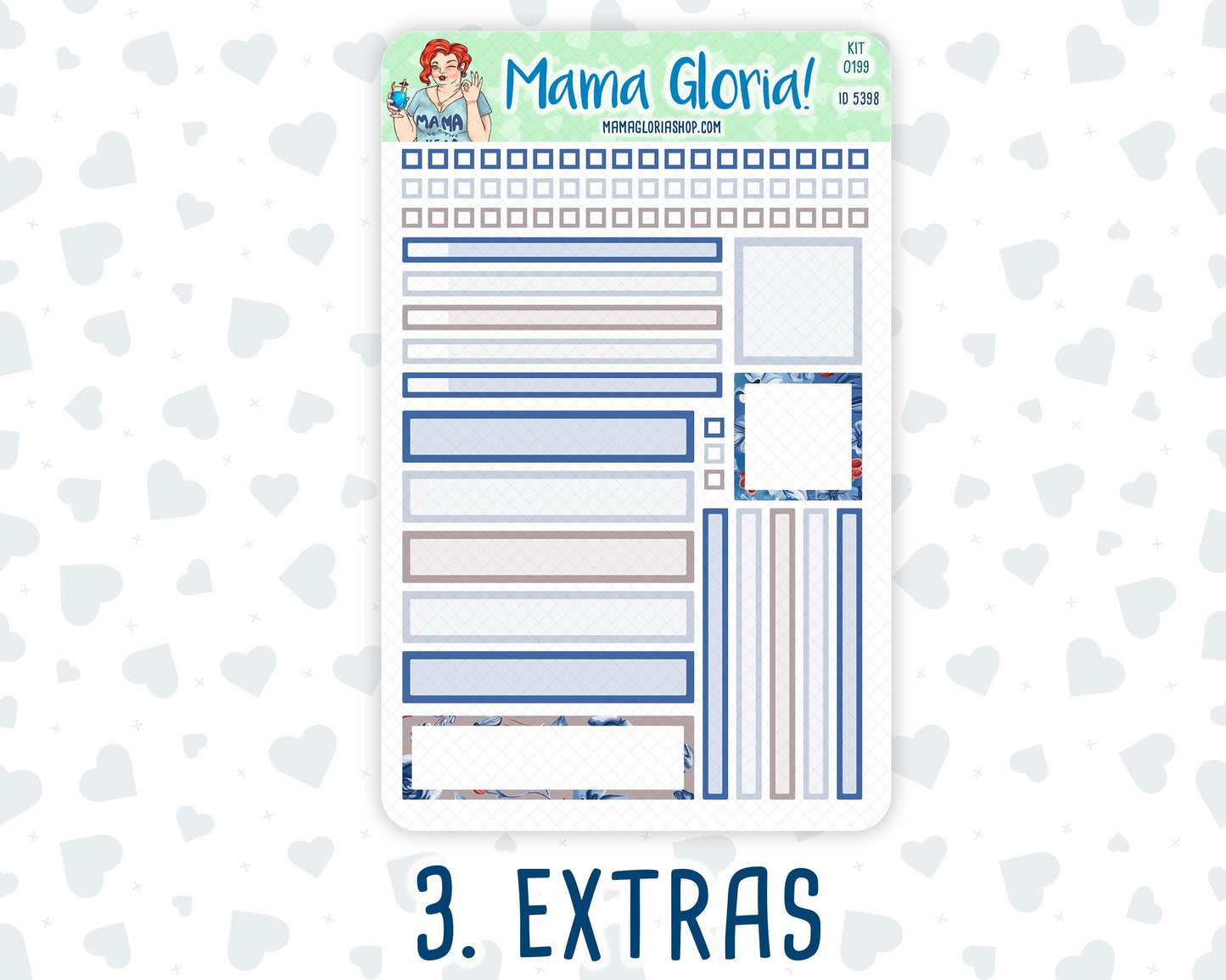 Kit 0199- 7x9 Daily Duo - Icy Blossoms -December - Christmas - Planner