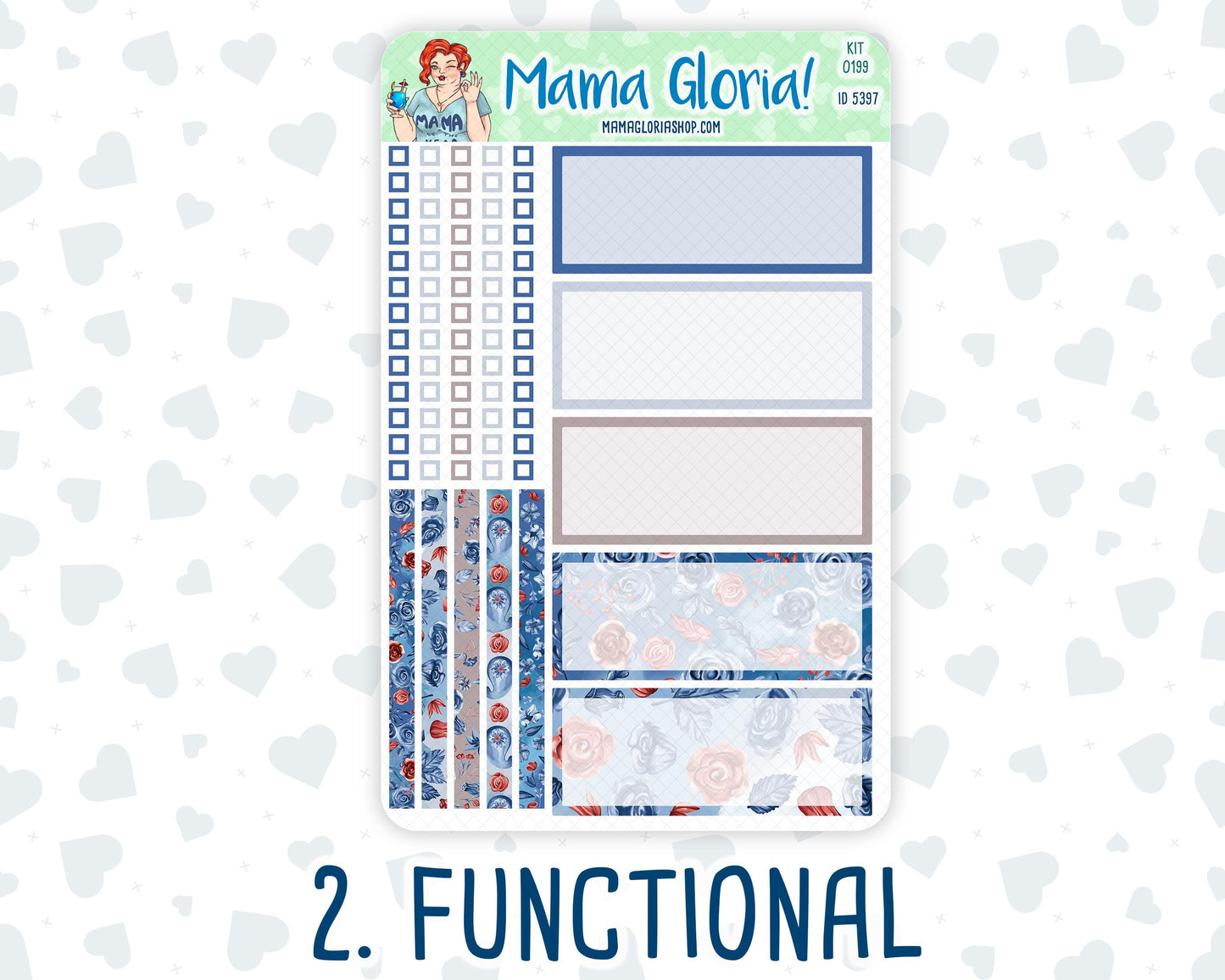 Kit 0199- 7x9 Daily Duo - Icy Blossoms -December - Christmas - Planner