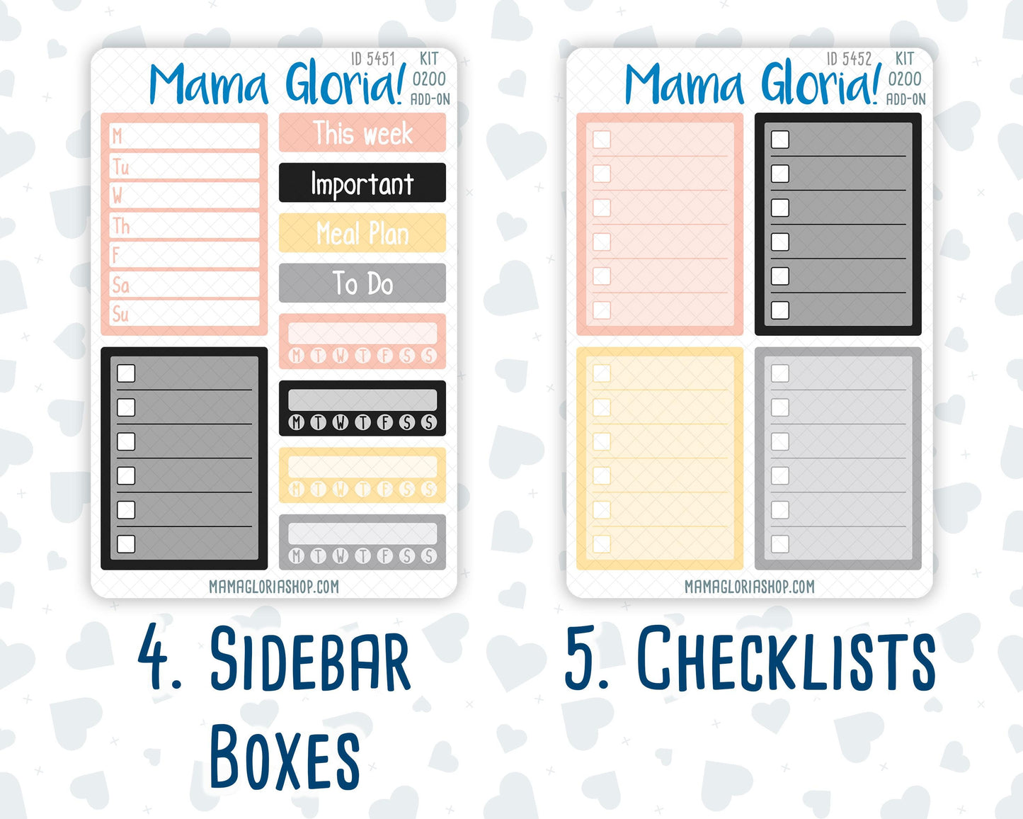 Kit 0200 Add Ons - Golden Hour - January - New Year - Planner Stickers - Kit 2024