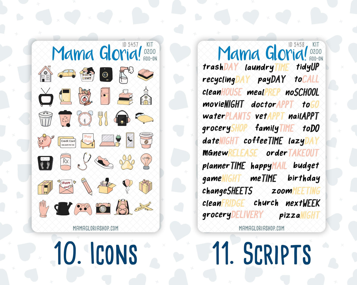 Kit 0200 Add Ons - Golden Hour - January - New Year - Planner Stickers - Kit 2024