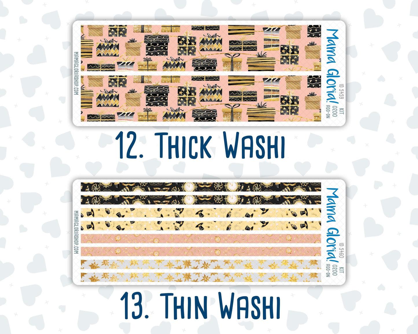 Kit 0200 Add Ons - Golden Hour - January - New Year - Planner Stickers - Kit 2024
