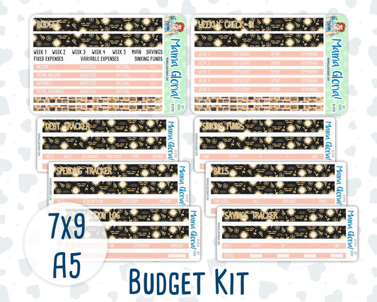 Kit 0200 - Budget - Golden Hour - For 7x9 & A5 Planners - Notebooks - January- New Year