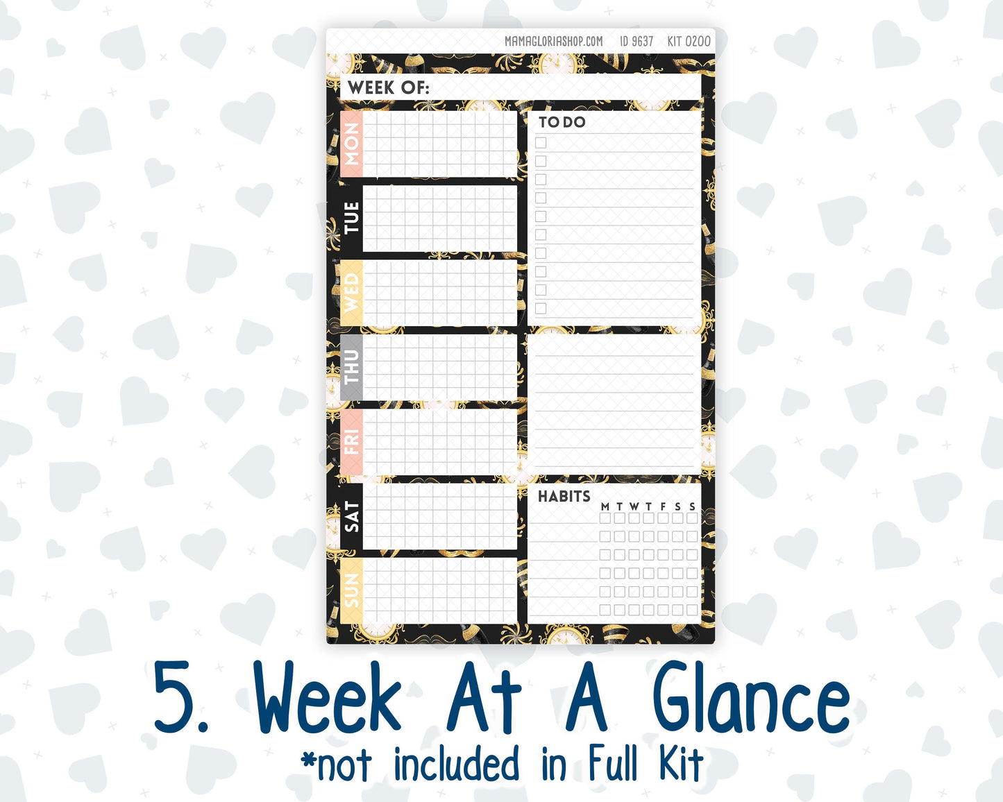 Kit 0200 A5 Plum Paper Daily - Golden Hour - Planner -January - New Year