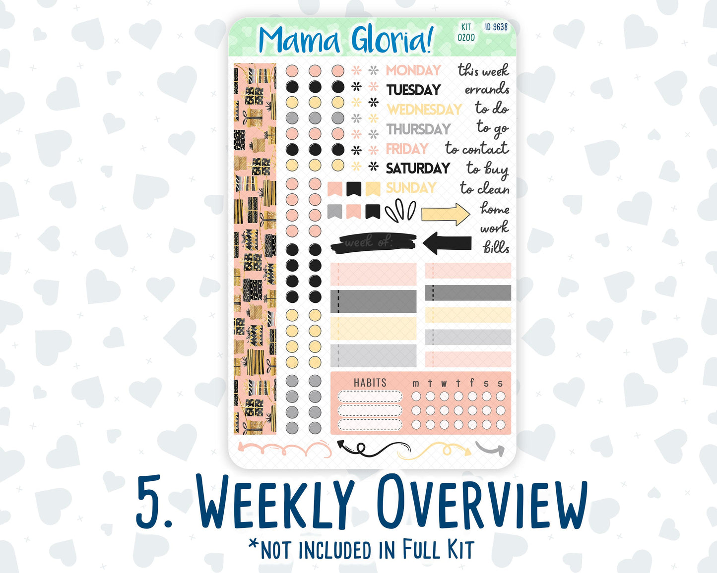 Kit 0200 - 7x9 Daily Duo - Golden Hour -January - New Year - Planner