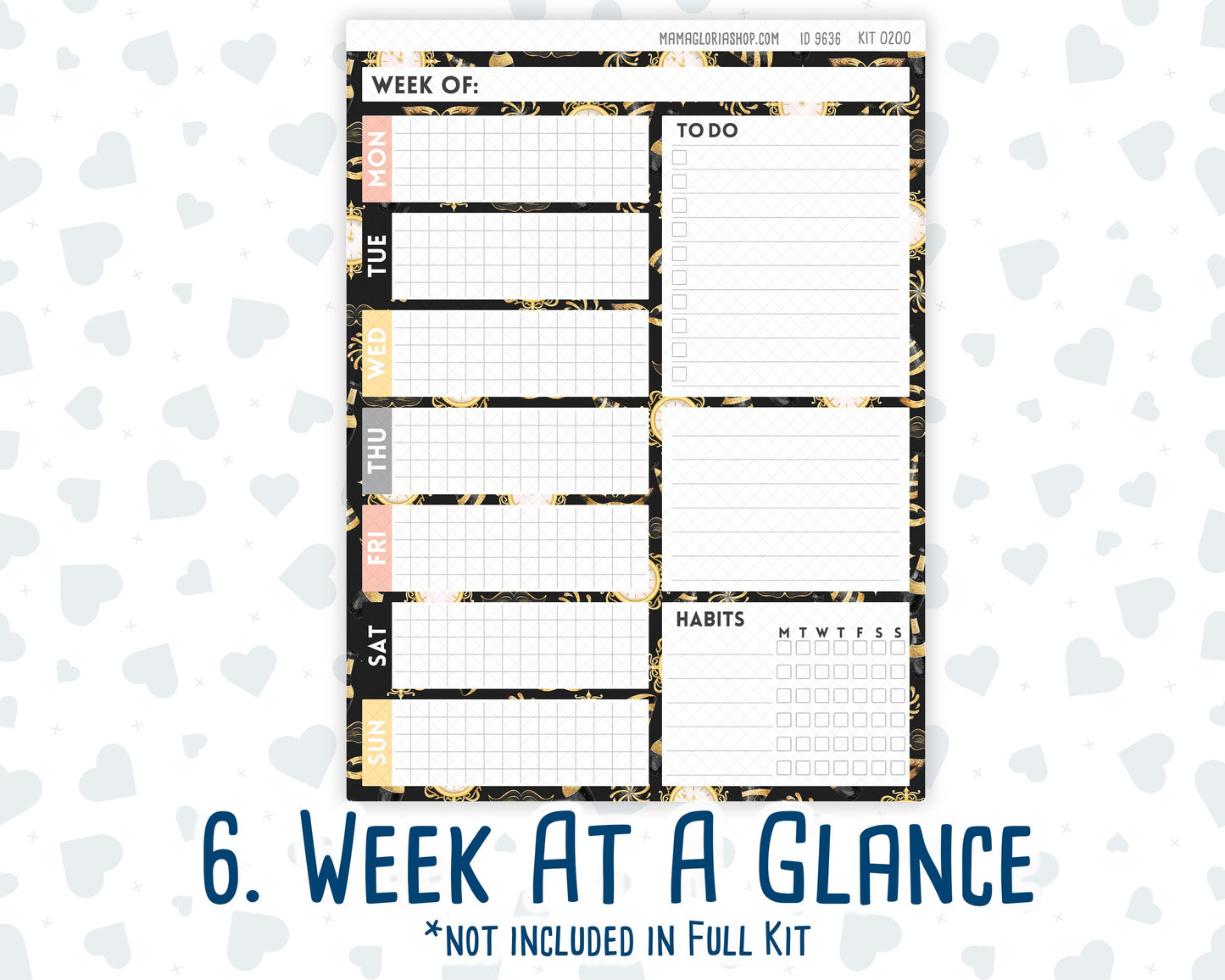 Kit 0200 - 7x9 Daily Duo - Golden Hour -January - New Year - Planner