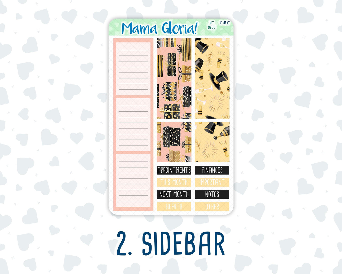 Kit 0200- 7x9 - Monthly - Golden Hour - January- New Year - For EC Planners
