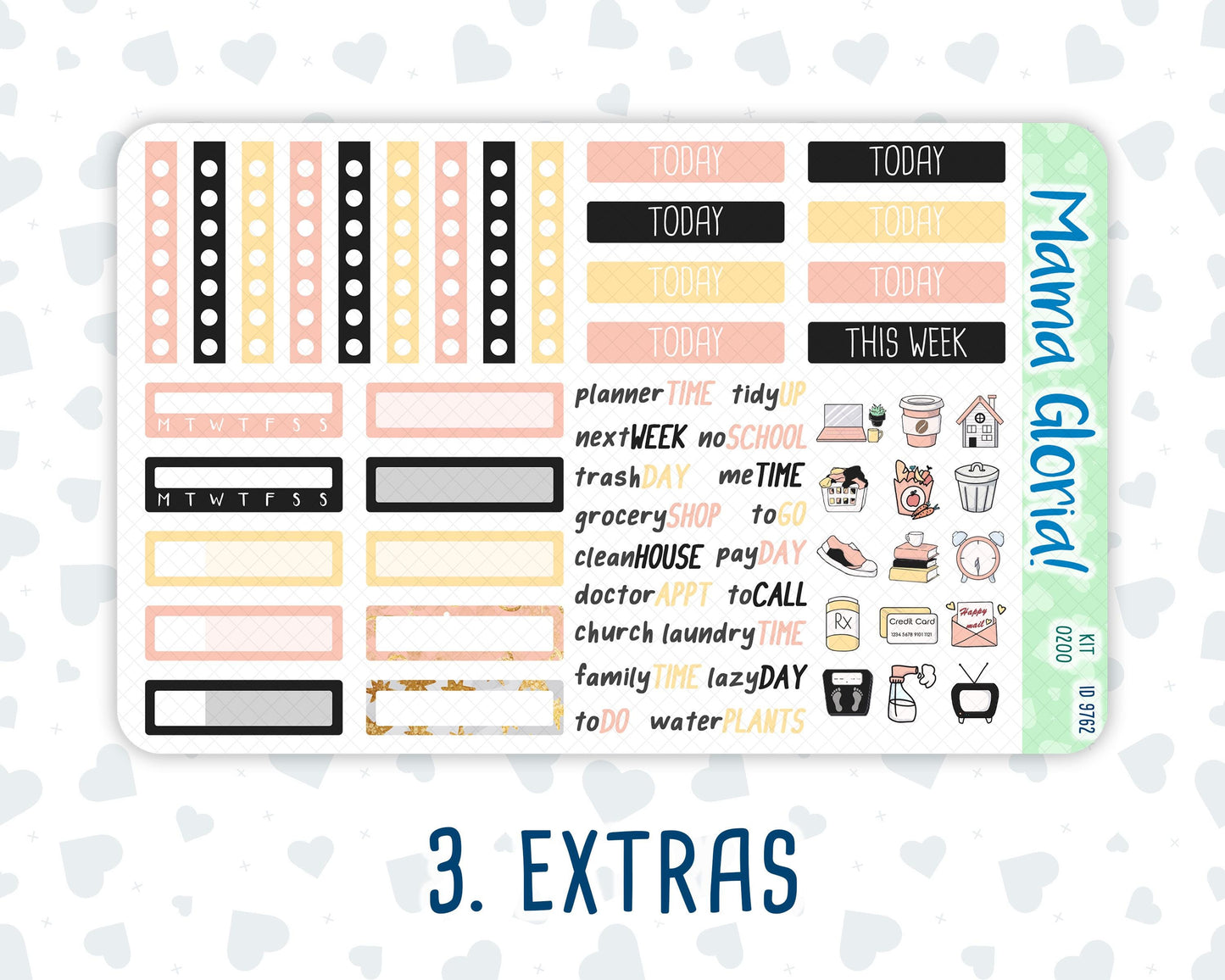 Kit 0200- 7x9 - Golden Hour - Weekly Kit For EC Horizontal Planners - January- New Year