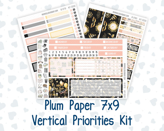 Kit 0200 - 7x9 Plum Paper Vertical Priorities - Golden Hour - January - New Year