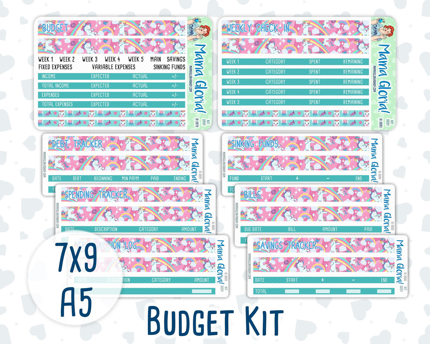 Kit 0201- Budget - Dream Big - For 7x9 & A5 Planners - Notebooks - January