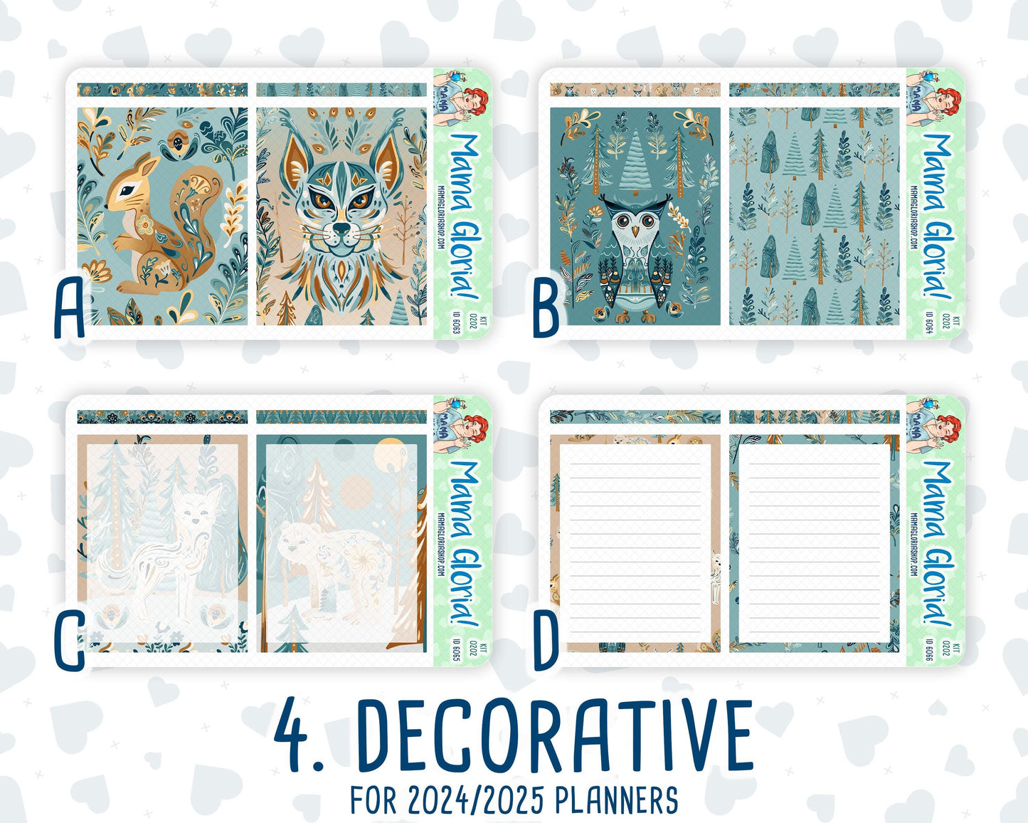 Kit 0202 - 7x9 Daily Duo - Folky Forest - January - Planner