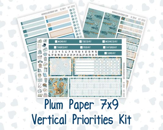 Kit 0202- 7x9 Plum Paper Vertical Priorities - Folky Forest - January