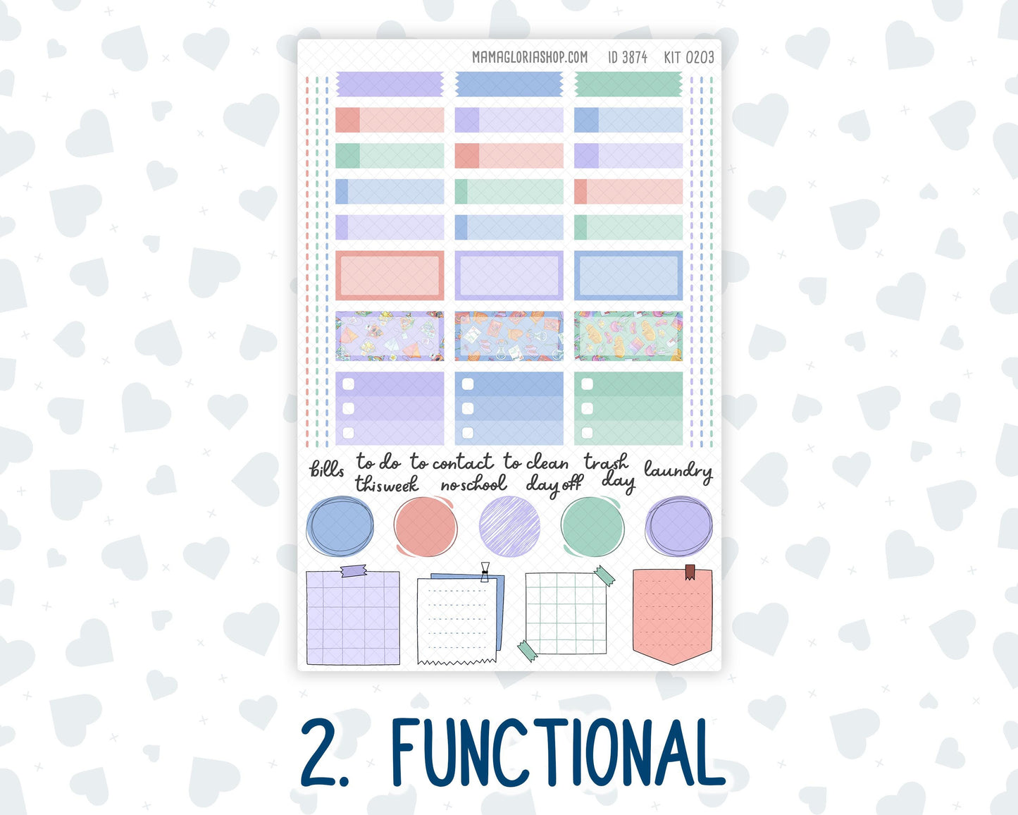Kit 0203 Hobonichi Cousin – Weekly Kit – 1.3” Wide Columns - Self-Care - January