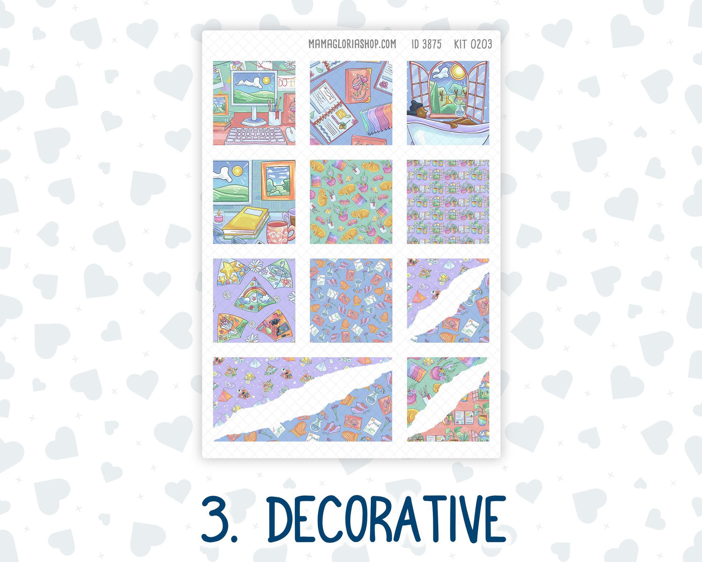 Kit 0203 Hobonichi Cousin – Weekly Kit – 1.3” Wide Columns - Self-Care - January