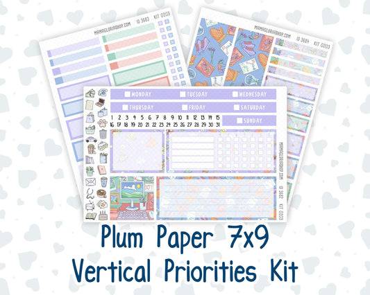 Kit 0203- 7x9 Plum Paper Vertical Priorities - Self-Care - January