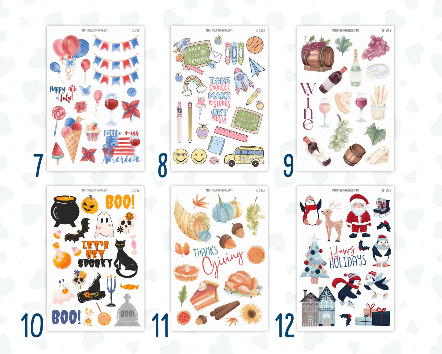 12-Month Clipart Pack - 2025 - For Planners