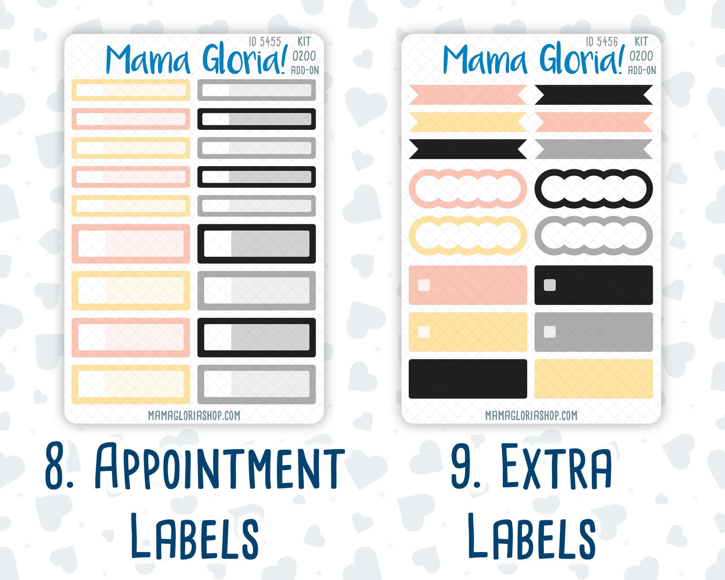 Kit 0200 Add Ons - Golden Hour - January - New Year - Planner Stickers - Kit 2024