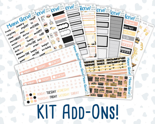 Kit 0200 Add Ons - Golden Hour - January - New Year - Planner Stickers - Kit 2024