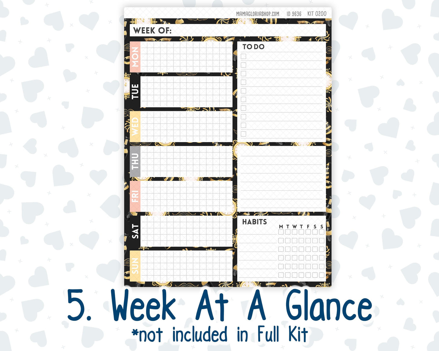 Kit 0200- 7x9 Plum Paper Daily - Golden Hour - Planner - January - New Year