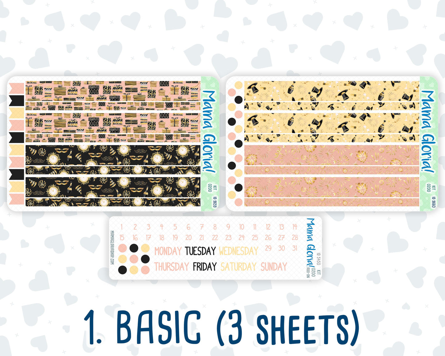 Kit 0200 - 7x9 Daily Duo - Golden Hour -January - New Year - Planner