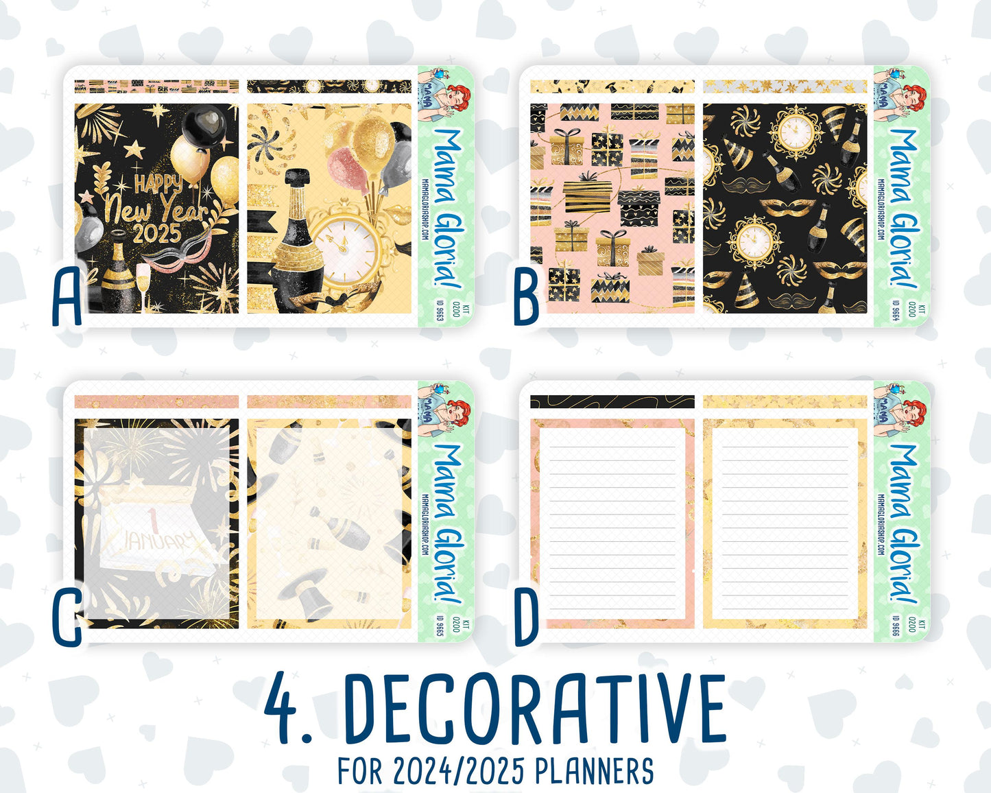 Kit 0200 - 7x9 Daily Duo - Golden Hour -January - New Year - Planner