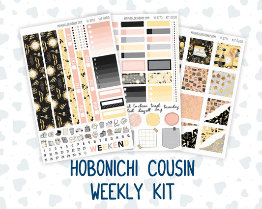 Kit 0200 Hobonichi Cousin – Weekly Kit – 1.3” Wide Columns - Golden Hour - January - New Year
